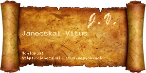 Janecskai Vitus névjegykártya